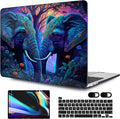 MEEgoodo Case for MacBook Pro 13 inch 2022 2021 2020 New A2338 M2/M1 A2251 A2289, Laptop Hard Shell Cases with Keyboard & Camera Cover Compatible Case, Elephants (A2338/A2251/A2289)