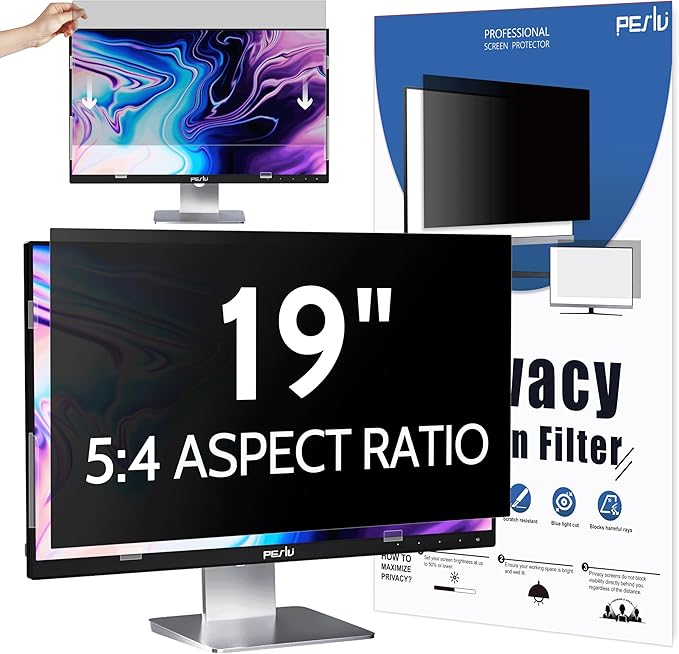 Computer Privacy Screen 19 Inch for 5:4 Standard Monitor, Removable 19inch Anti Blue Light Glare Shield Monitor Privacy Filter (14 13/16" x 11 7/8")
