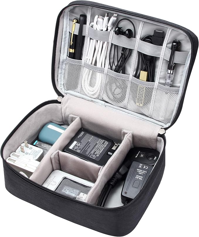 VOCUS Electronics Organizer Travel Cable Organizer Bag for Electronics Accessories, Portable Tech Carring Large Storage Case for Charger, Cord, Power Bank, Hardware