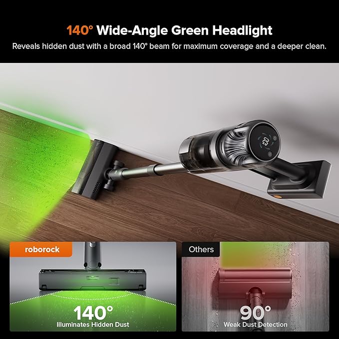 roborock H60 Hub Ultra Cordless Vacuum Cleaner with Auto-Empty Dock, Upgraded 210AW Suction Stick Vacuum for Home and Hard Floors, 90-Min Runtime, Anti-Tangle Brush, 140° Green LED Dust Detection
