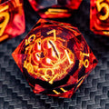 ARUOHHA DND Resin Dice Gazes Eye Dice Liquid Core Flaming RPG Sharp Edged Dice Set with Gift Box, Polyhedral D and D Dice Set Compatible with Dungeons Dragons Role Playing Game D20 D12 D10 D8 D6