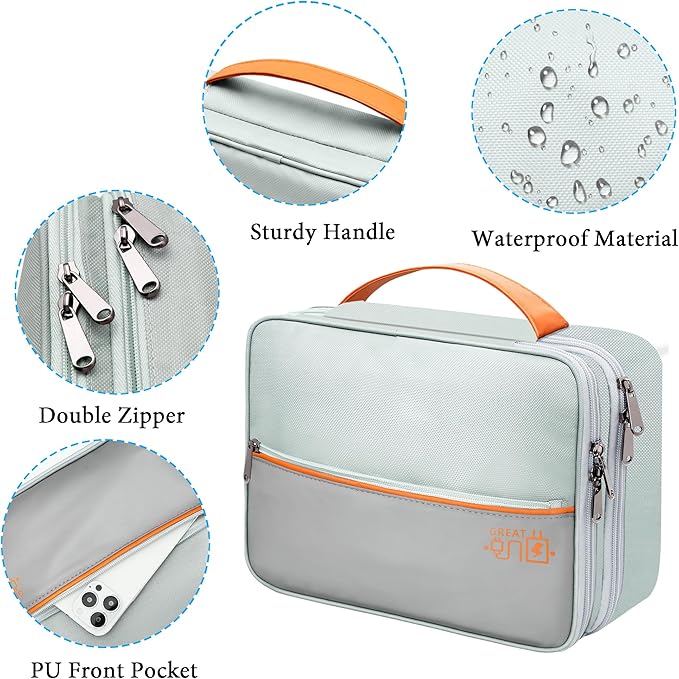 Electronic Organizer Travel Case, Travel Cord Organizer Case Portable Waterproof Cable Organizer Bag for Charger, Cord, USB, Power Bank, Earphone