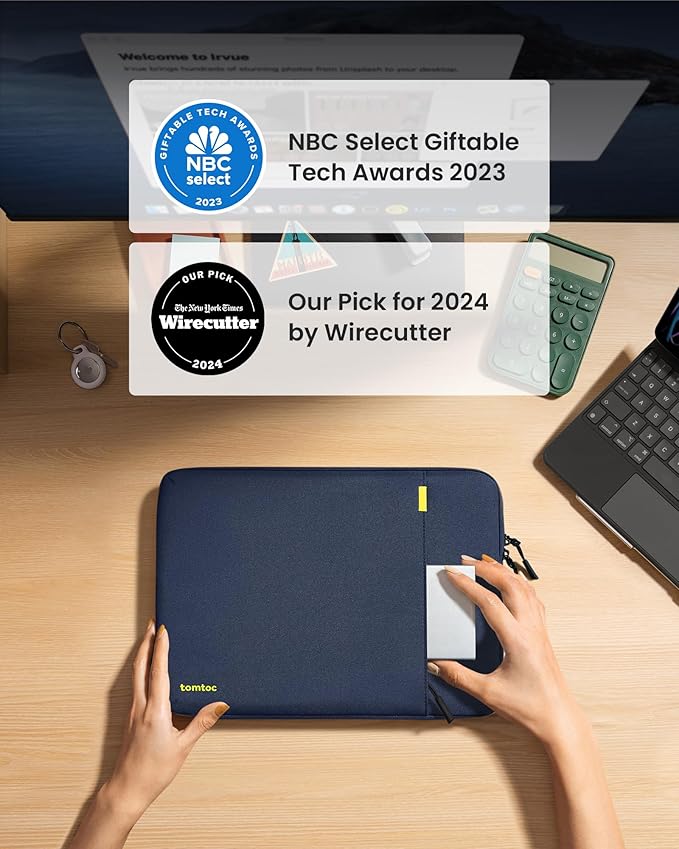 tomtoc 360 Protective Tablet Sleeve for iPad Pro 11-inch (M4/4th/3rd/2nd/1st Gen), iPad Air 11-inch (M3/M2) 2025 with Magic Keyboard/Smart Keyboard Folio, iPad (A16)11-in, Water-Resistant Tablet Case