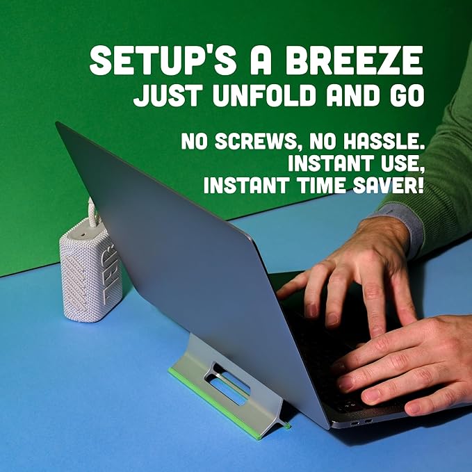 Steepy Portable Laptop Stand for Desk – Adjustable Height, & Portable Laptop Holder – Ergonomic Computer Stand for Cooling & Comfort – Slip-Proof, Sturdy Design – Universal Fit for 13-17 Inch Devices