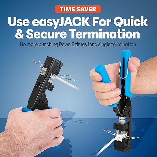 Everest 90° Angled RJ45 Cat5e Keystone Jacks 50-Pack in Ivory - Slim Profile Female RJ45 Connectors - Cat 5e Keystone Jack - Compatible with 90° Angled Speed Termination Tool - easyJACK (B094WB91H3)