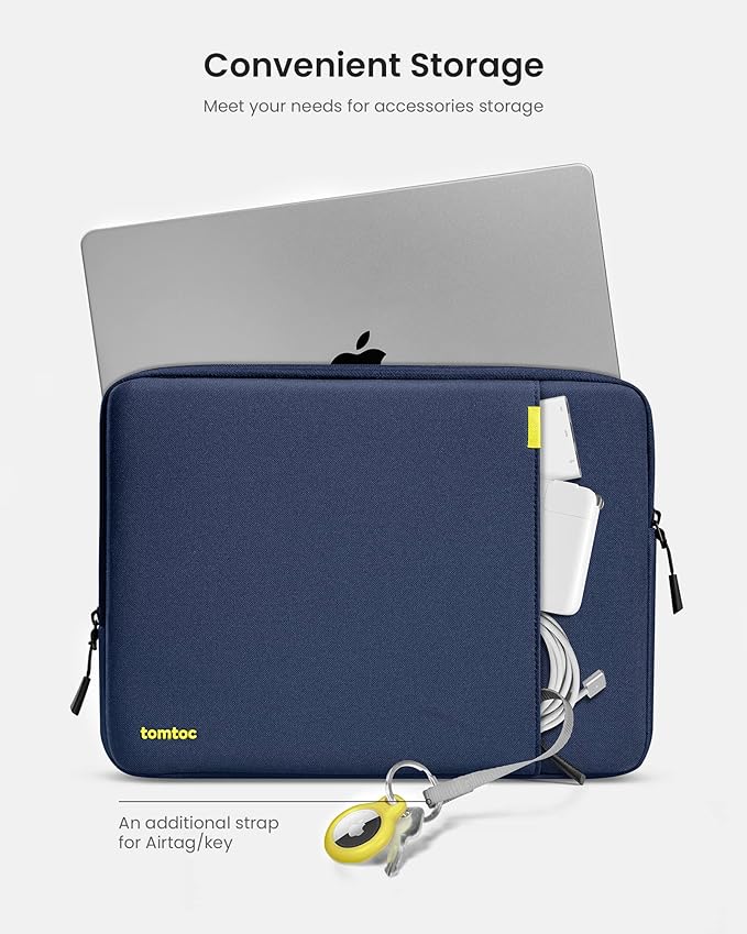 tomtoc 360 Protective Laptop Sleeve Set for 15-inch MacBook Air M4/A3241 2025, M3/A3114 M2/A2941, 15-inch MacBook Pro A1990 A1707, Dell XPS 15 Plus, Water-Resistant Laptop Case with Accessory Pouch