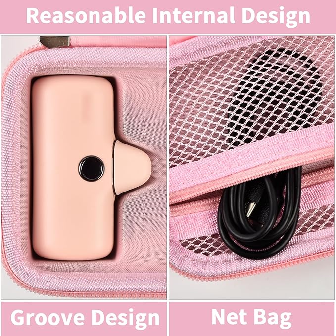 Portable Charger Power Bank Case for 2PCS Swyop/for Feob/for Charmast/for JEJILL/for LanLuk/for VEGER/for iWALK/for Taegila/for Kuulaa and More Small Charging Battery Pack - Bag Only (Pink)