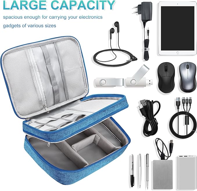 CILLA Electronics Organizer Travel, Travel Cord Organizer Case, Compact Electronics Accessories Bag for Cable, Cord, Charger, Phone