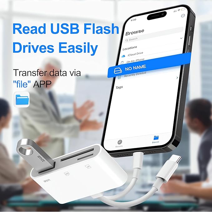 SD Card Reader for iPhone iPad Mac, Digital Camera Adapter to iPhone Lightning & USB C Dual Connector, Trail Camera Memory Card Viewer with SD/Micro SD/USB-A 3 Slot, No App Plug and Play