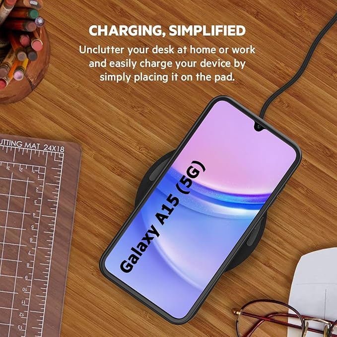 Battery Case for Galaxy A15, Enhanced 10000mAh Portable Protective Wireless Charging Case Support Carplay Compatible with Galaxy A15 (6.5 inch) Rechargeable Extended Battery Charger Cover - Black