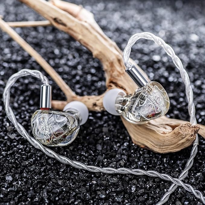 Kiwi Ears Orchestra Lite in Ear Monitor, Custom 8BA HiFi Earphone, Studio Monitor Headphone, Wired Earbuds with Detachable OFC Cable, Handcrafts Faceplate for Audiophile Musician (Clear)