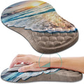 Hokafenle Ergonomic Mouse Pad Wrist Support, Wrist Rest Mousepad for Carpal Tunnel Pain Relief with Integrated Memory Foam Slope Massage Bulge (11.8x7.9 inch,Beach Sunset