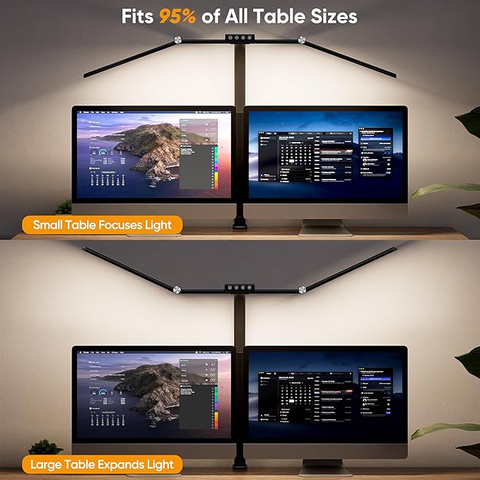 Large Desk Lamps for Home Office, 39.3" Architect Desk Lamp with Clamp, 24W Ultra Bright LED Desk Light Stepless Dimming Eye-Caring Office Desk Lamp for Study Work