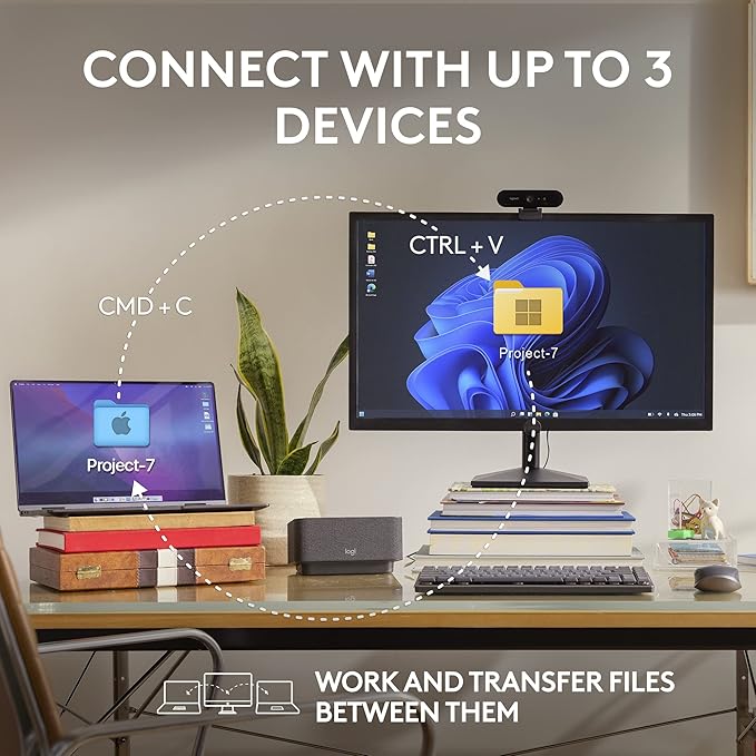 Logitech MX Anywhere 3S Compact Wireless Mouse, Fast Scrolling, 8K DPI Any-Surface Tracking, Quiet Clicks, Programmable Buttons, USB C, Bluetooth, Windows PC, Linux, Chrome, Mac - Rose