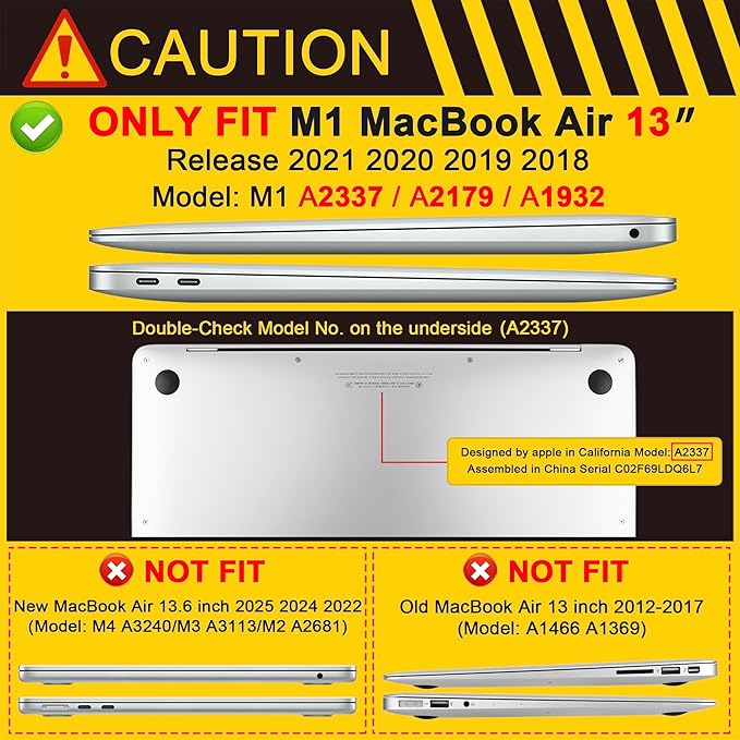 MEEgoodo for MacBook Air 13 inch Case 2021 2020 2019 2018 Released A2337 M1 - Image 2
