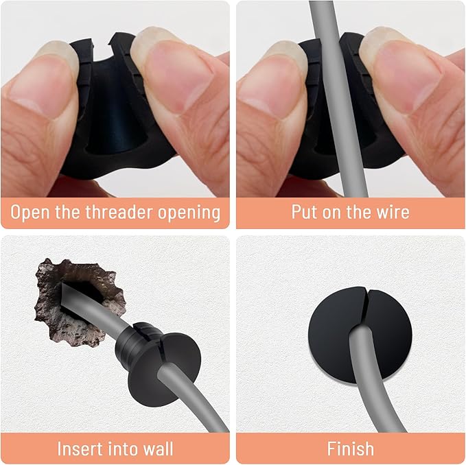 Cable Routing Kit for Starlink for 3/4 inch Wall Hole 4 Pcs, Starlink Accessories, Silicone Cable Wall Pass, Starlink Anti-Slip Wall Grommets for Cables (3/4 inch)