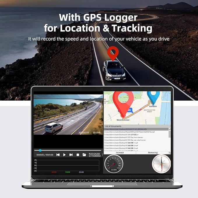 4 Channel Mirror Dash Cam, 360 Dash Camera FHD 1080P Front and Rear 12'' Full Touch Screen, Built-in WiFi, GPS, Parking Monitor, IR Night Vision with Free 128G Card