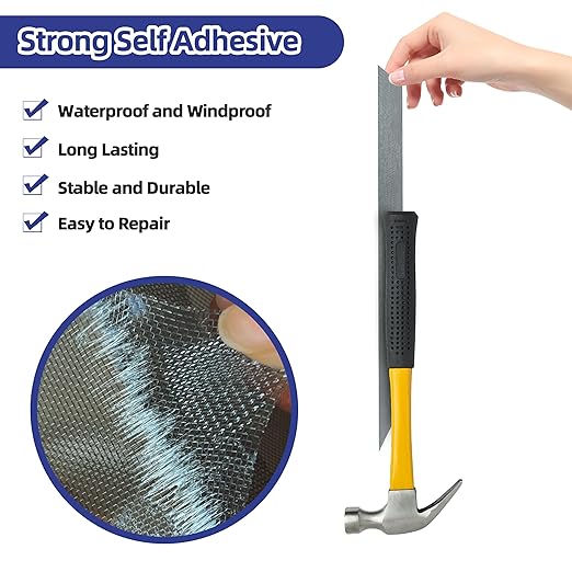 KING MOUNTAIN Black Window Screen Repair Tape,3inX10FT Heavy Duty Screen Repair Kit for Window Screen and Screen Door,Strong Adhesive & Waterproof Window Screen Patch