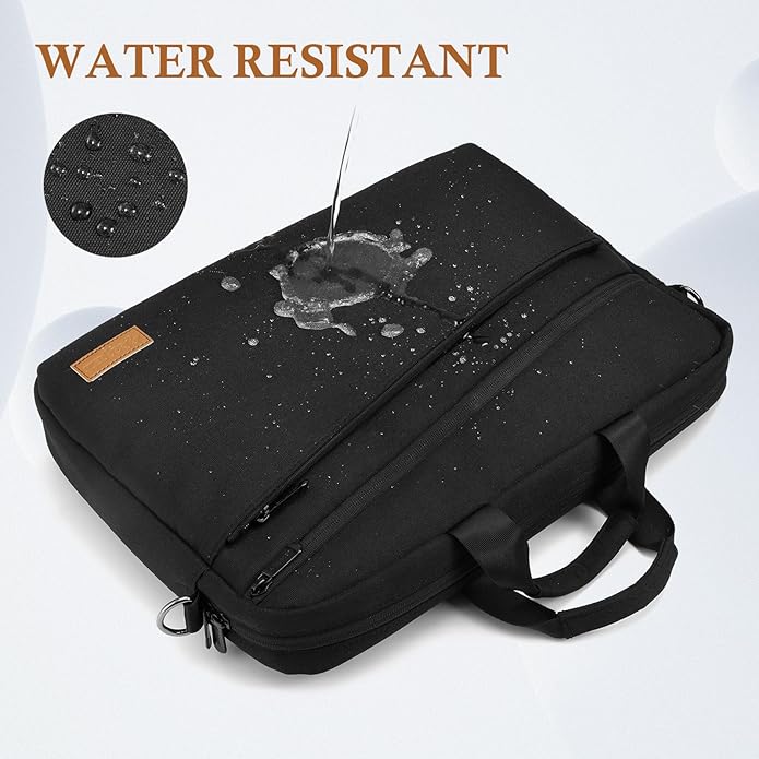 15 15.6 16 17 17.3 inch Laptop Computer PC Shoulder Bag Carrying Case, Water-Repellent Briefcase