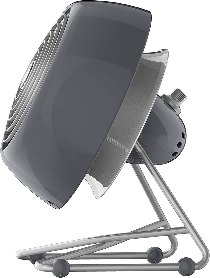 Vornado VFAN™ Mini Modern Vintage Fan, Retro Metal Air Circulator, Fan for Desk & Bedside, 2 Speeds, Adjustable Tilt, Personal Cooling with Targeted Airflow, Quiet Fan, Storm Gray