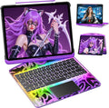 KITONE Transparent Case with Wireless Keyboard only for 2024 iPad Pro 11-in.(M4), 7 Colors Backlight, Trackpad, 360°Rotating Stand for iPad Pro 11(5th Gen), Tech Style