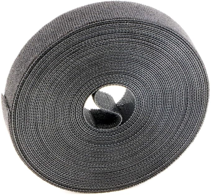 Reusable Fastening Tape Cable Ties 3/4 Inch Double Side Hook Roll (10 Yard, Black Upgraded Version)