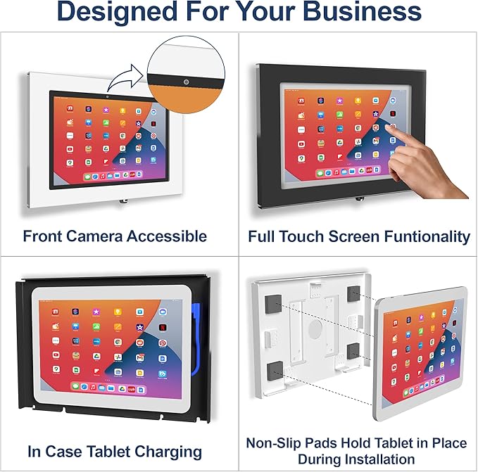 TABcare Locking Security Metal Case for Apple iPad 5/6, iPad Pro 9.7", iPad Air 1/2 9.7" Tablet (White)