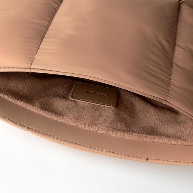 Comfyable Puffy Laptop Sleeve 15 Inch 16 Inch, Quilted Puffer Laptop Carrying Case, Pillow Pouch Compatible for MacBook Air 15 in M4 2025 & MacBook Pro 16 in M4 2024, Brown