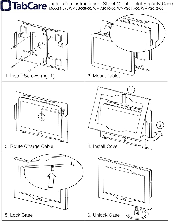 TABcare Locking Anti-Theft Metal Case for Samsung Galaxy TAB A 10.1 2016 Tablet for Kiosk, POS, Store, Show Display, Time Clock (TAB A 10.1 SM-T580, White)