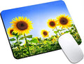 Mouse Pad, Cute Sunflower Plants Floral Mouse Pads for Desk, 9.5" x 7.9" Non-Slip Rubber Base Computer Mousepad with Women, Portable Square Design for Wireless Mouse and Pad Laptop Office & Travel