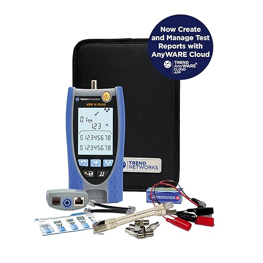 TREND Networks | R158008 | VDV II Plus | Cloud Connected | Voice, Data and Video Cable Verifier | Copper Cable Tester | Advanced Wiremap & Troubleshooting Tool