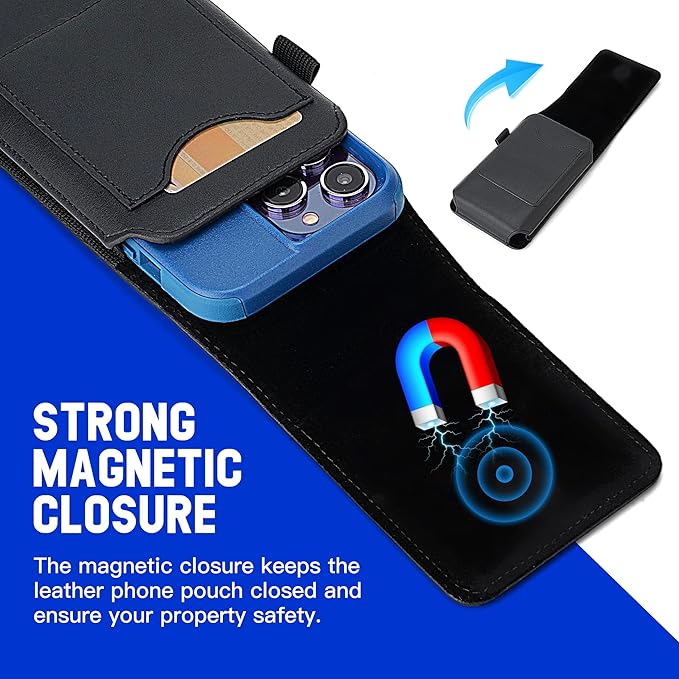 Mopaclle XL Cell Phone Holster with Belt Clip and Loop, Rugged Phone Belt Holder Compatible with Galaxy S25 Ultra, S24 Ultra, Note 20 Ultra, Moto G Power – Fits with Case On, for Men Women