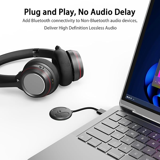 USB-C Bluetooth Adapter for PS5, Bluetooth 5.4 Audio Adapter for PC, Plug and Play, Wireless Audio Transmitter for Bluetooth Headphones & Earbuds to PS4/PS5/Switch Dock/PC/Laptop/TV
