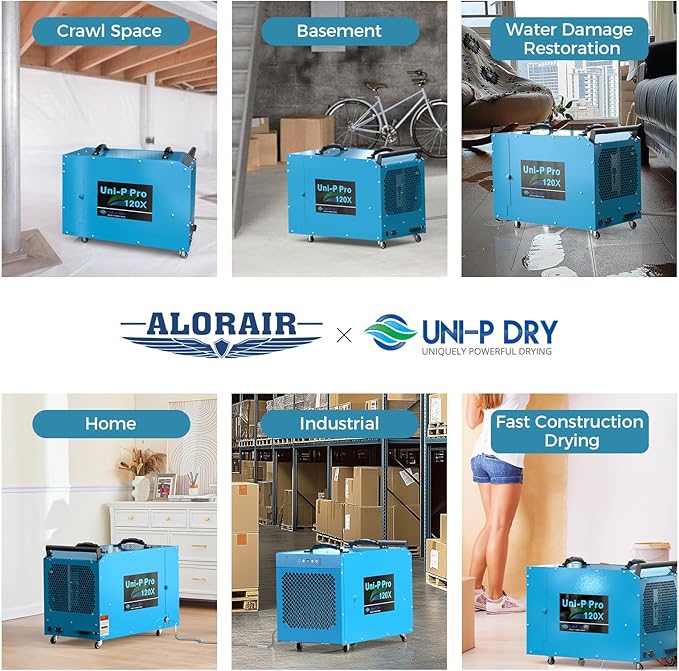ALORAIR 235 Pints Commercial Dehumidifier with Pump for Crawl Spaces & Basement, Portable Dehumidifier with Drain Hose, Wheels for Crawlspace, Auto Defrost, Memory Restart, Heavy-Duty Moisture Removal