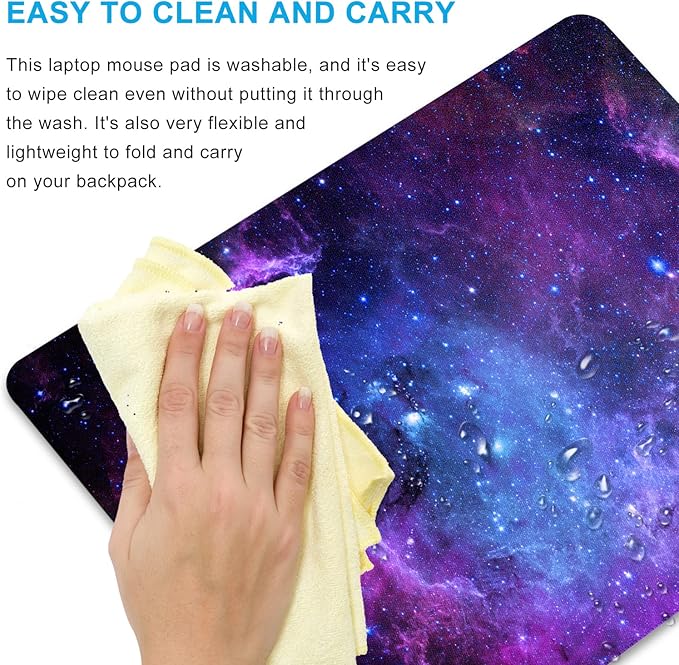Purple Galaxy Mouse pad, Small Personalized Nebula Design Washable Rubber Mouse pad 9.5 X 7.9 inches