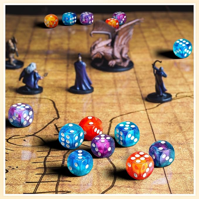 144 Pieces 12mm 6 Sided Mini Dice Set for School Classroom Table Games D6 Game Standard Dice with Portable Plastic Box for Teaching Math Learning(Luminary Color)