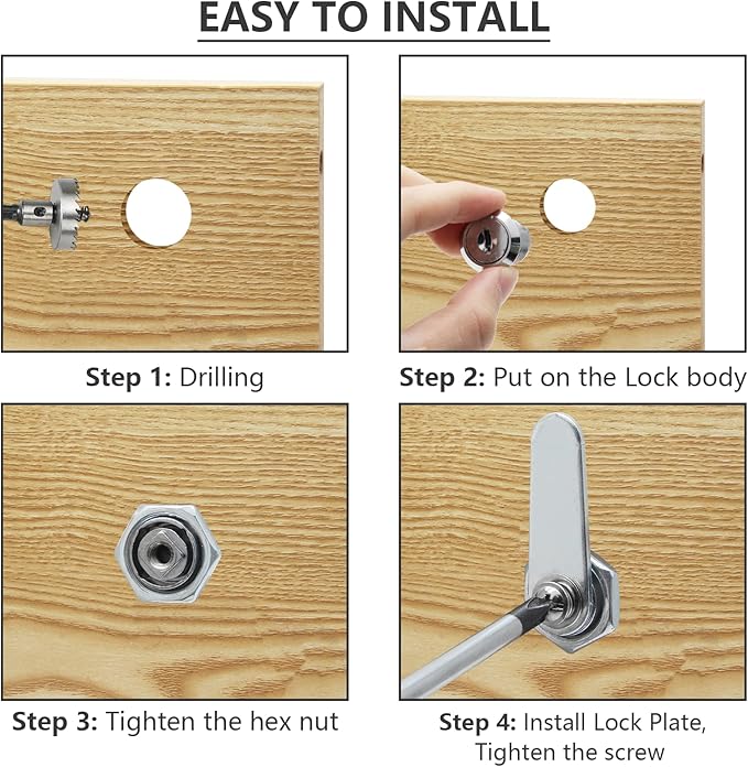 Uenhoy 6 Pack Cam Locks, Keyed Alike - 3/4" (20mm) Set for Drawers, Mailbox, Tool Box, RV, File Cabinet Locks with Keys