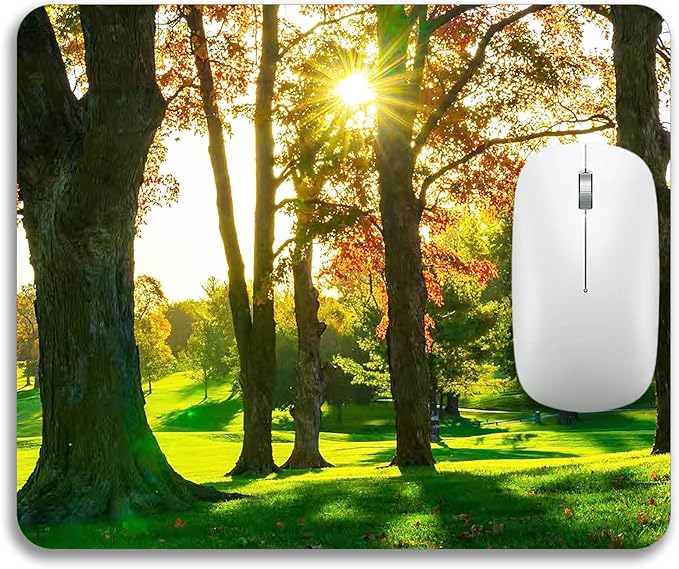 Beautiful Natural Scenery Forest Design Mouse Pad Mat Rectangle Non-Slip Rubber Base Mousepad