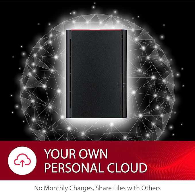 BUFFALO LinkStation SoHo 220 2-Bay Personal Cloud Office NAS 8TB (2x4TB) with Hard Drives Included