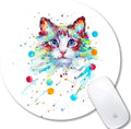 Watercolor Cat Mouse pad Computer Mousepad Personalized Design Mouse Pads for Computers Round Mouse mat