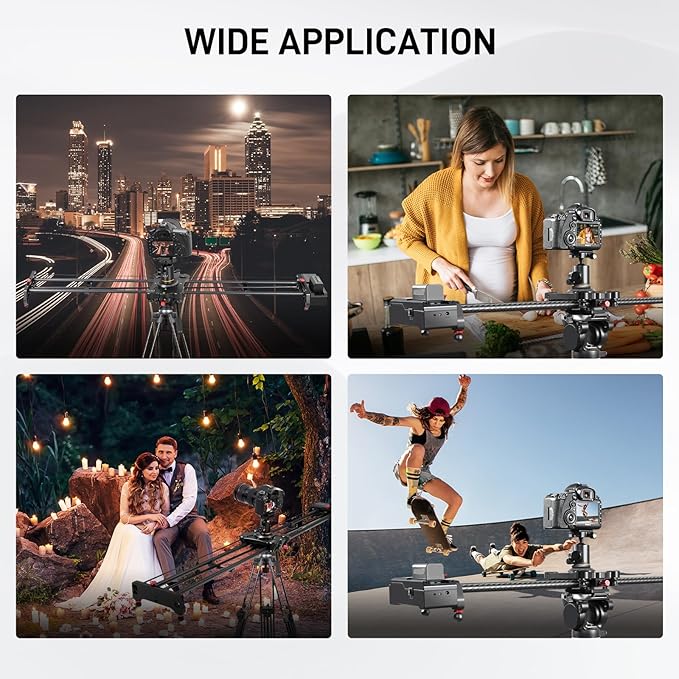 GVM Motorized Camera Slider, 48''/120CM Carbon Fiber Camera Slider with APP Control, Support Video Mode, Time Lapse Photography, Horizontal, Tracking and 120° Panoramic Shooting