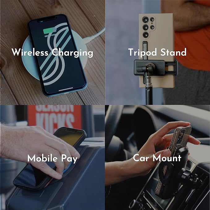 Phone Grip, Ultra Thin Cell Phone Grips Finger Holder Kickstand for Back of Phone, Loopy Case Swappable for Smartphones Wireless Chargers Car Mounts - SleekGrip Essential