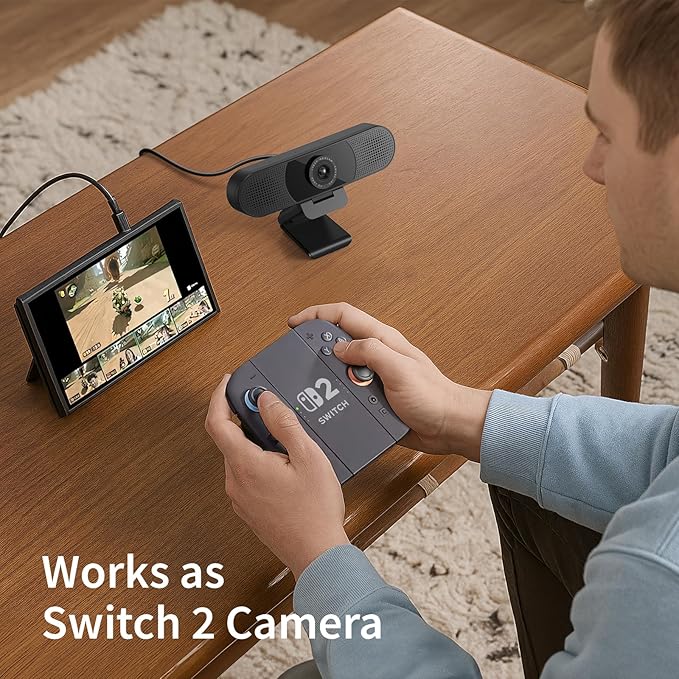 EMEET 1080P Webcam with Microphone, C960 Web Camera, 2 Mics Streaming Webcam, 90°FOV Computer Camera, Plug and Play USB Web Cam for Online Calling/Conferencing, Zoom/Teams/Facetime/YouTube, Laptop/PC