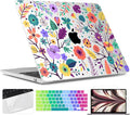TWOLSKOO for M4 MacBook Air 13.6 inch Case 2025-2022 Release M4 A3240 M3 A3113 M2 A2681, Plastic Hard Shell & Screen Protector & Keyboard Cover & Trackpad Film, Colorful Flowers