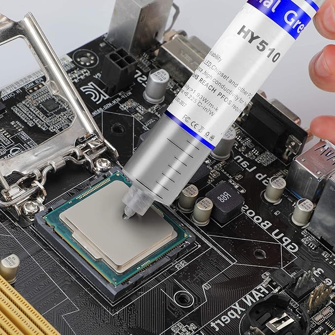 HY-510-100g (25g*4) Thermal Conductivity: >1.93W/m-k CPU Thermal heatsink Paste Silicone Grease Compound Non-Conductive for pc CPU gpu PS4 100 Gram