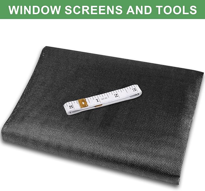 48"X102" Window Screen Replacement, Fiberglass Window Screen Mesh, Replacement Window Screens, Window Screen Door Repair Kit for Patio Porch Sliding Door House Windows Pool Pet, with Ruler