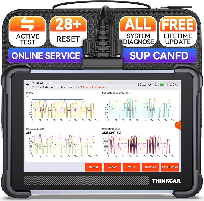 THINKCAR Bidirectional Scan Tool, Thinkscan 672 All System OBD2 Scanner Diagnostic Tool, 28 Reset,Scanner for Car with Active Test, FCA Autoauth,CANFD, Free Lifetime Upgrade,Automotive Diagnostic Tool