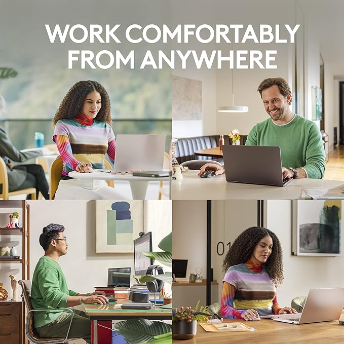 Logitech MX Anywhere 3S Compact Wireless Mouse, Fast Scrolling, 8K DPI Any-Surface Tracking, Quiet Clicks, Programmable Buttons, USB C, Bluetooth, Windows PC, Linux, Chrome, Mac - Pale Grey