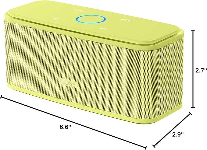 DOSS SoundBox Touch Wireless Bluetooth Speaker with 12W HD Sound and Bass, IPX5 Water-Resistant, 20H Playtime, Handsfree, Portable for Office, Home, Outdoor, Travel-Yellow