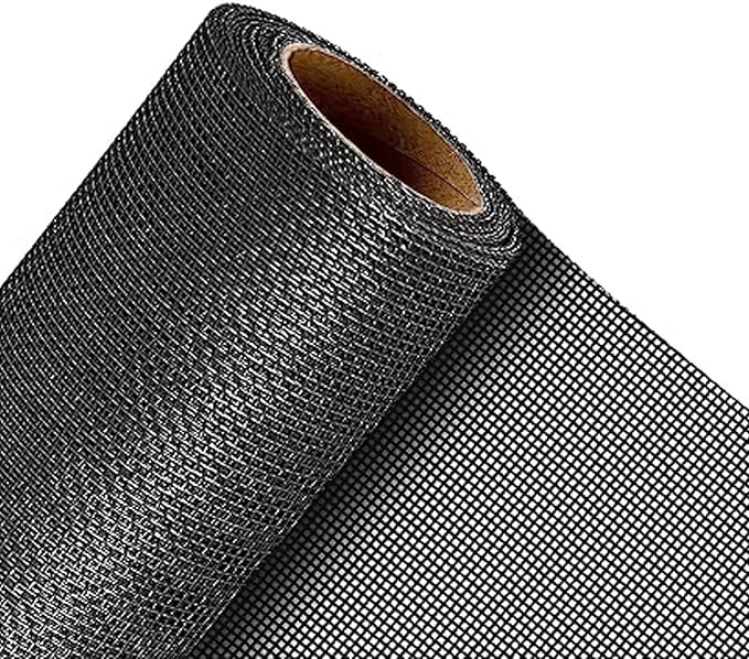 QWR Pet Proof Window Screen Replacement,39''x 360'' Heavy Duty High Hardness Vinyl Coated Wire-Like Mesh,Cat Resistant Screen Mesh for Sliding Screen Door,Patio,Windows(Rolled Package)